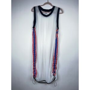 NikeLab Riccardo Tisci Mesh White Jersey Dress Stripes Athleisure Athetic Medium